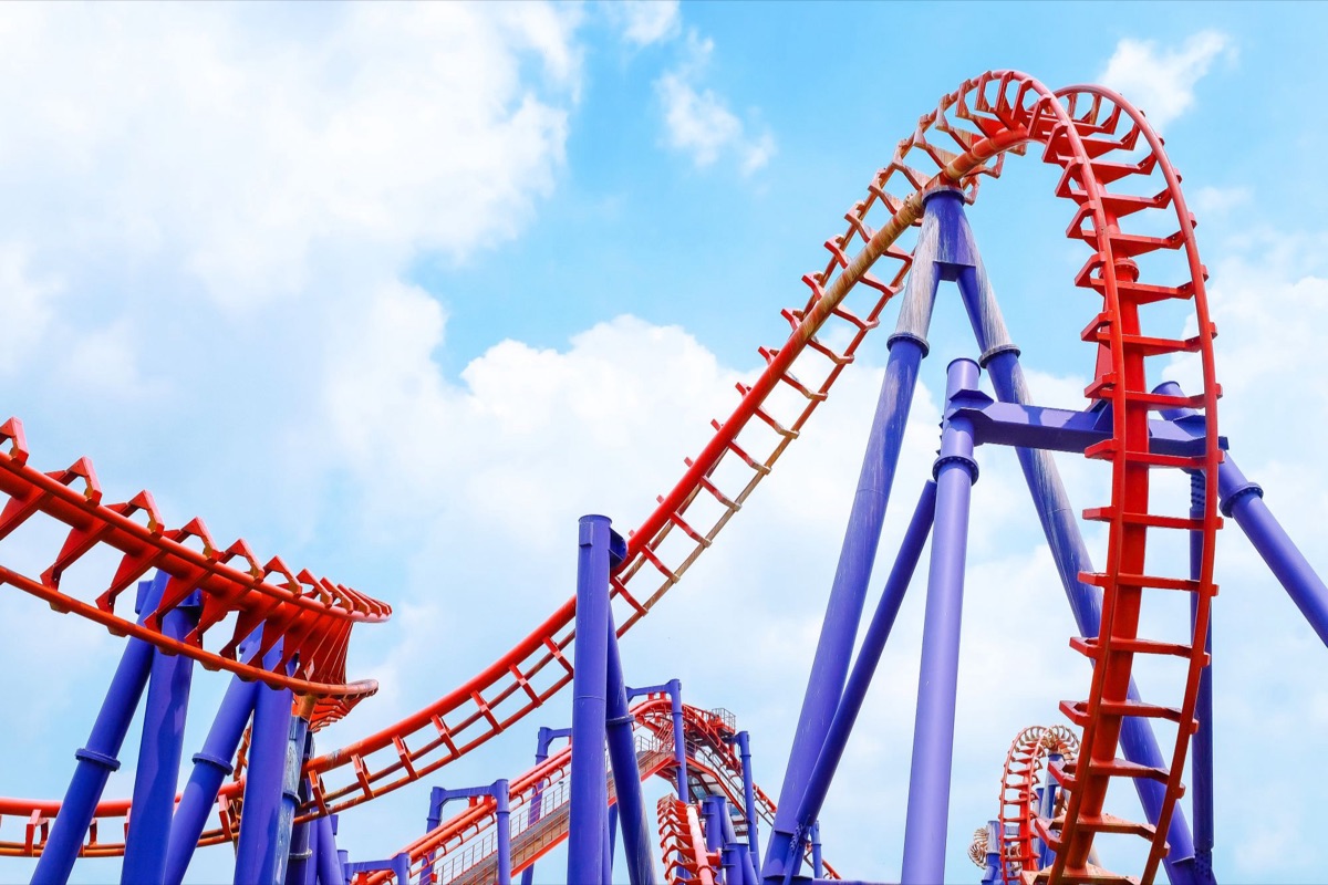 Roller coaster track and supports